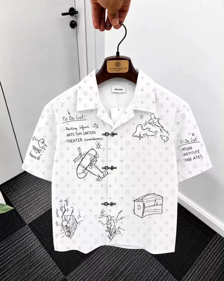 White Louis Vuitton Monogram To-Do List Shirt