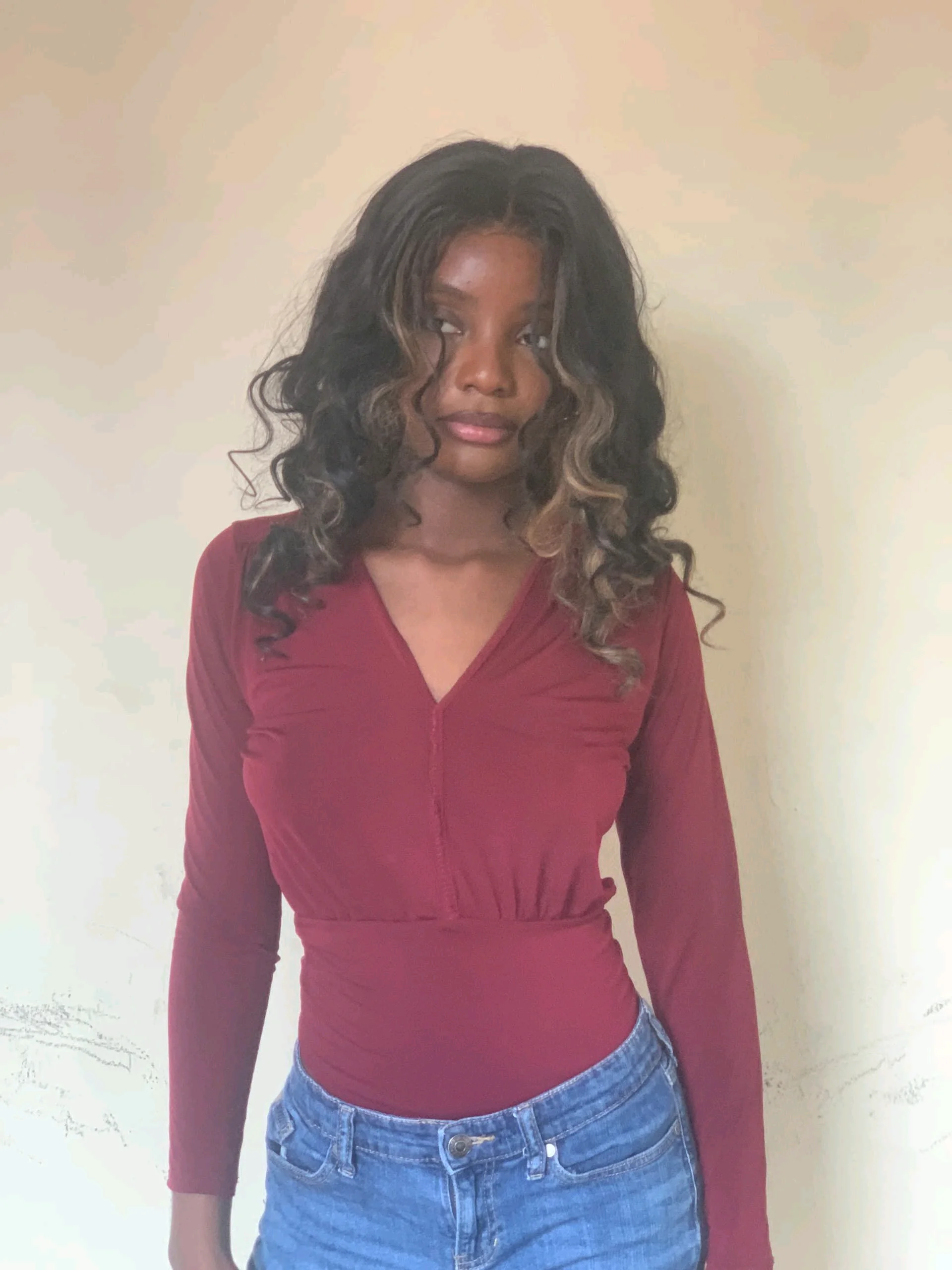 Burgundy bodysuit