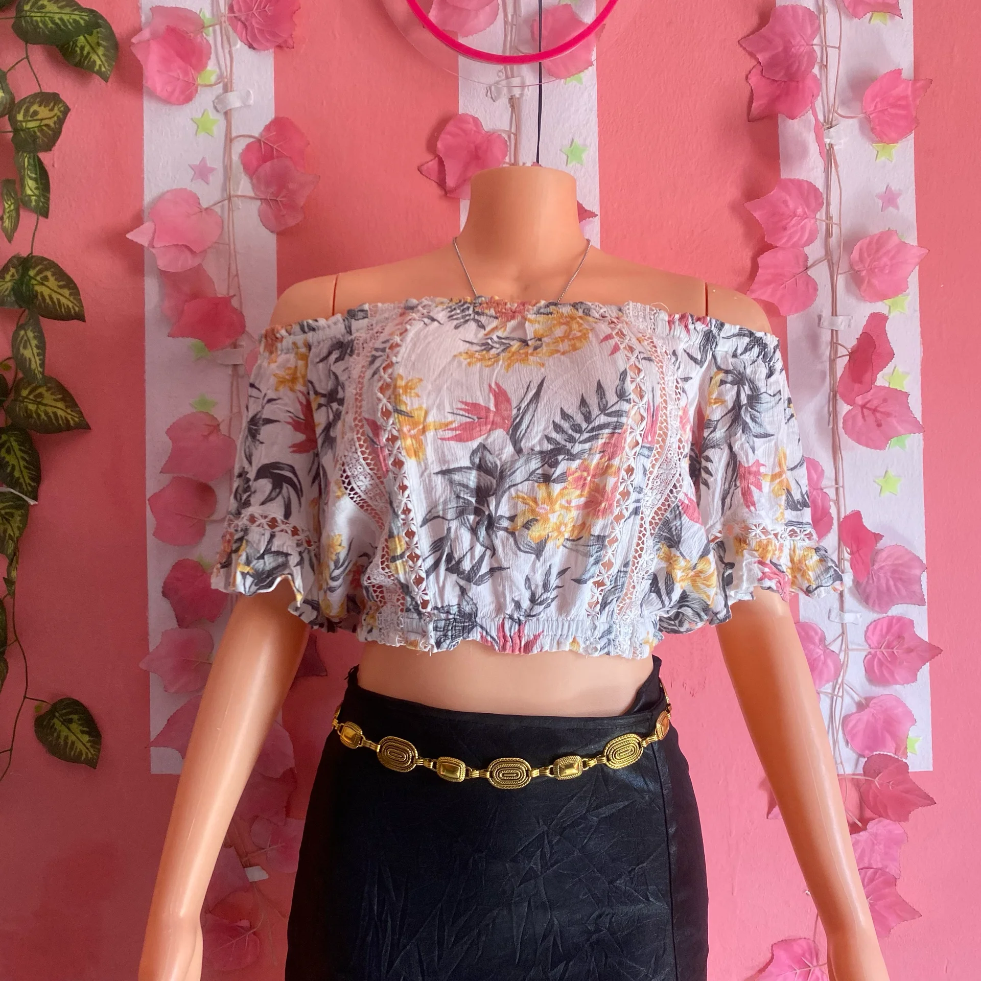 Off shoulder crop top
