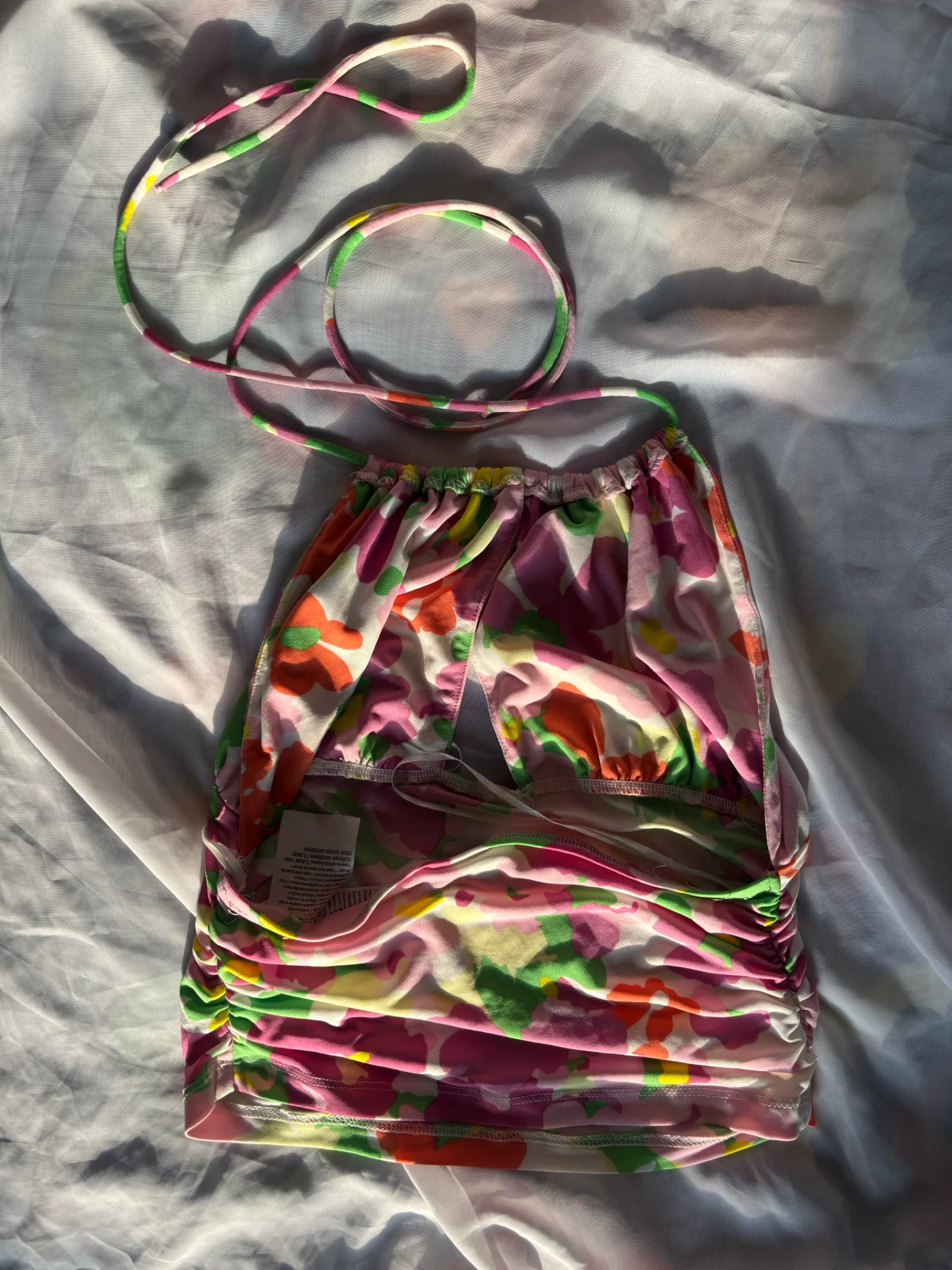 Floral Halter Neck Crop Top media 2