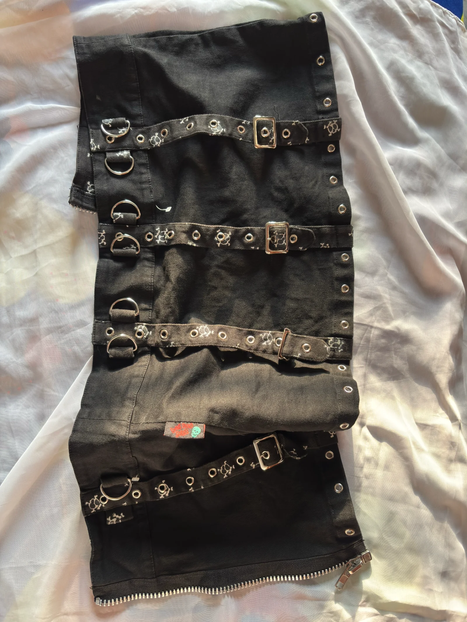 Black Buckle & Eyelet Mini Skirt media 4