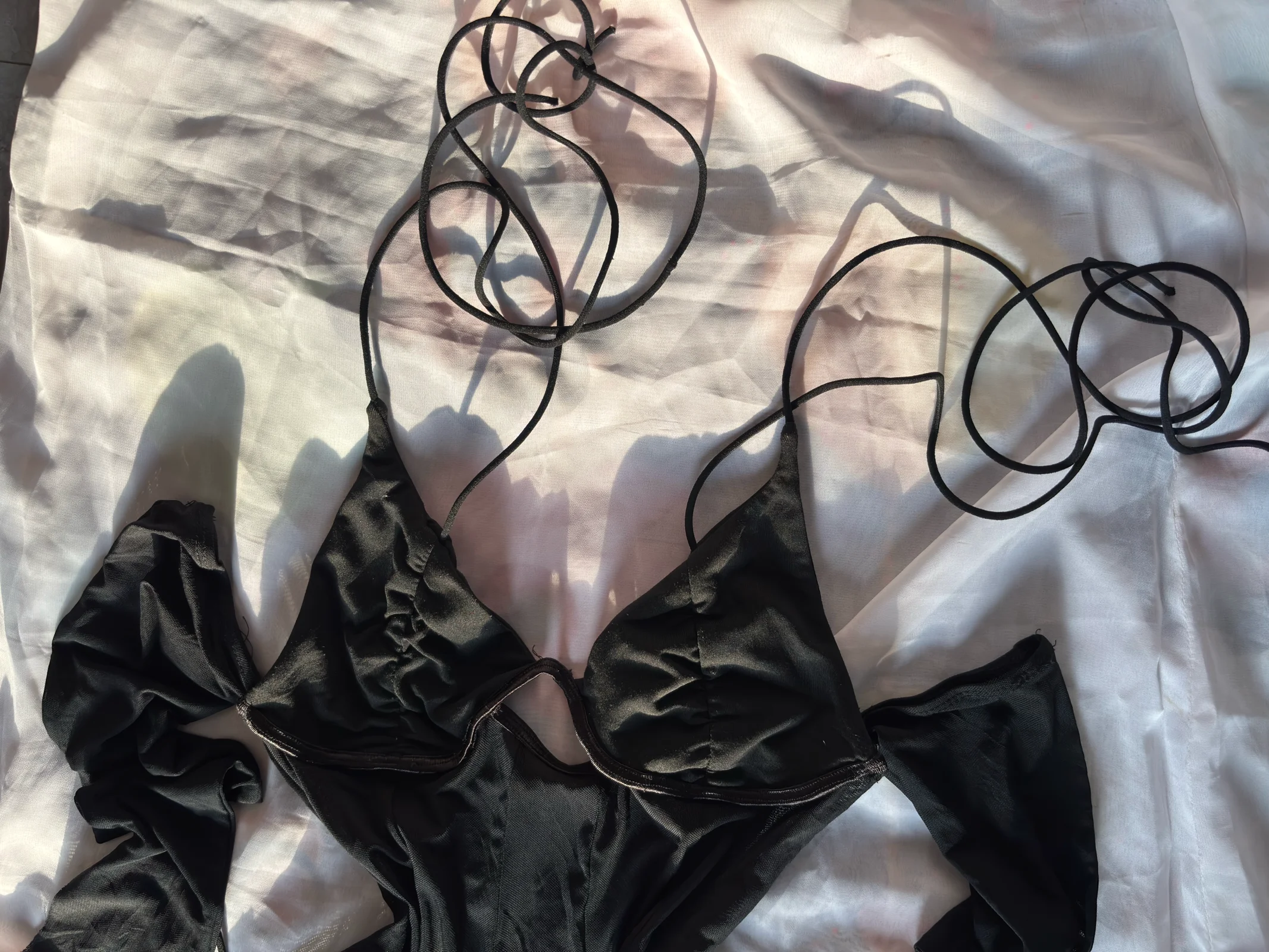 Black Cut-Out Long Sleeve Crop Top media 3