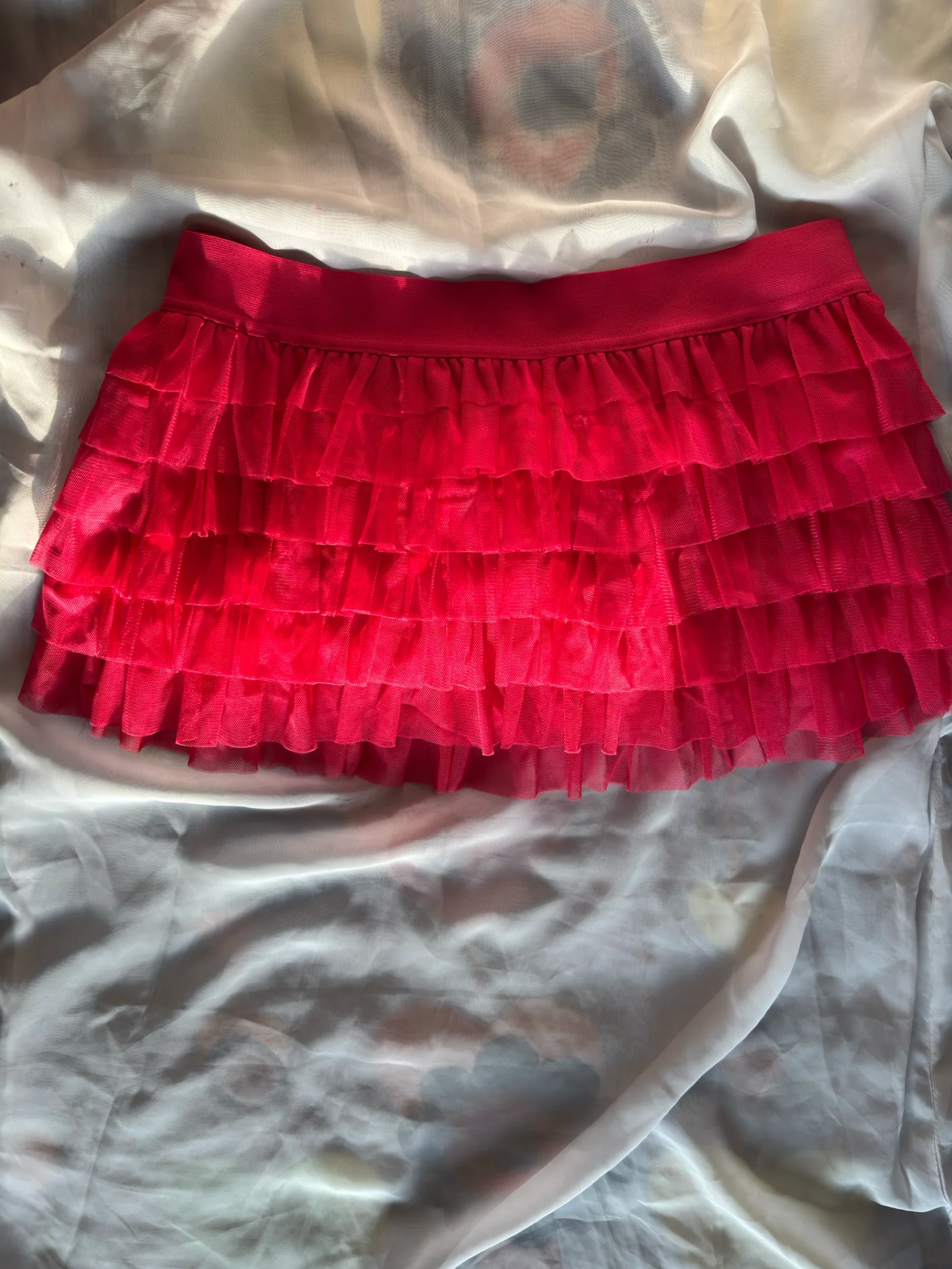 Hot Pink Ruffled Mini Skirt