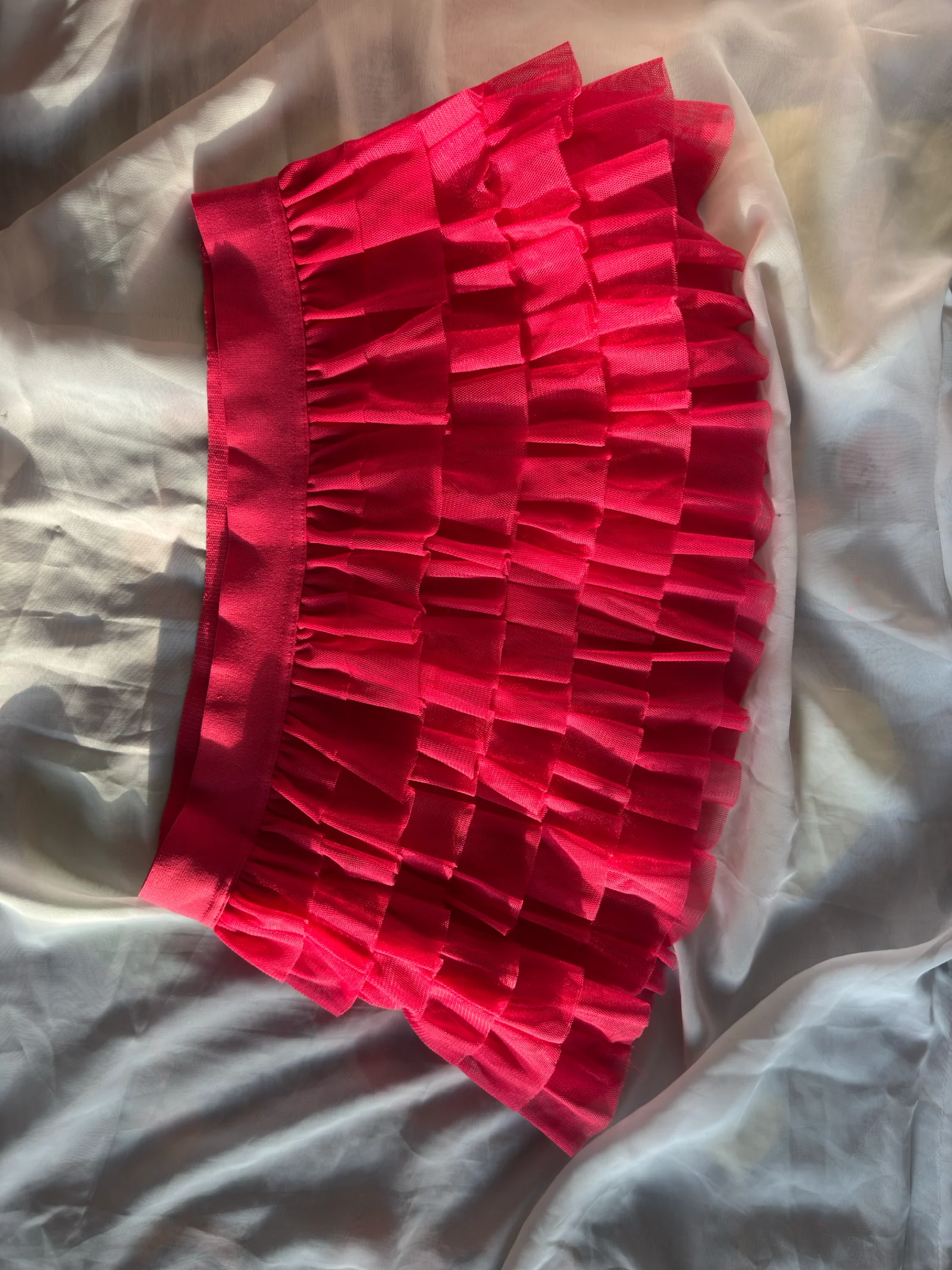 Hot Pink Ruffled Mini Skirt media 2