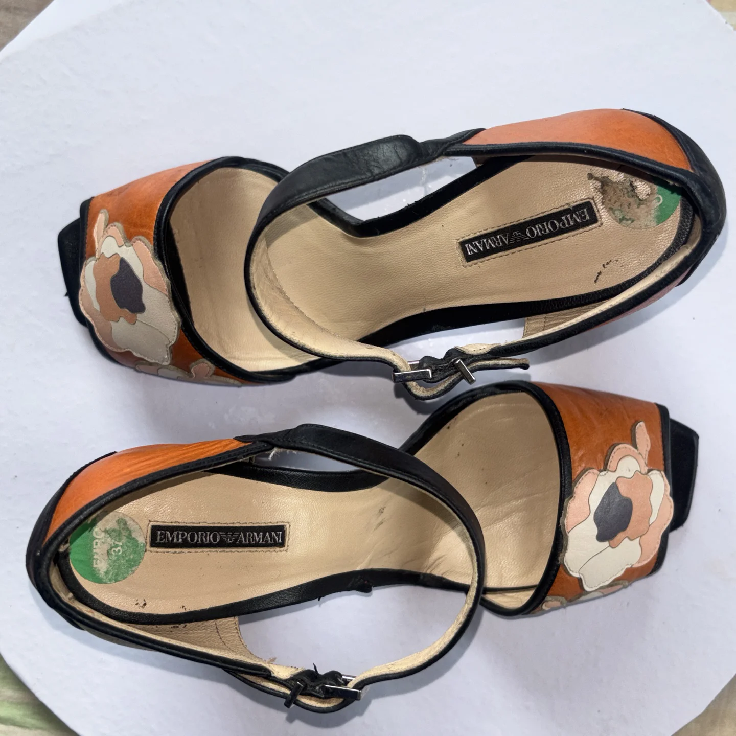 Authentic Emporio Armani LuxuryLeather Sandals media 2