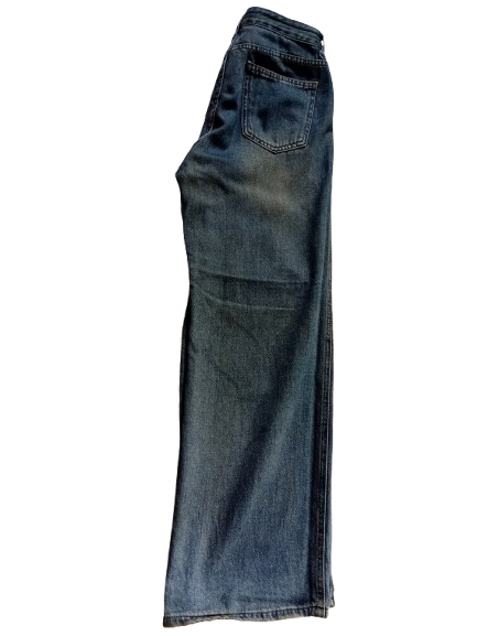 Blue Denim Wide Leg Jeans media 3