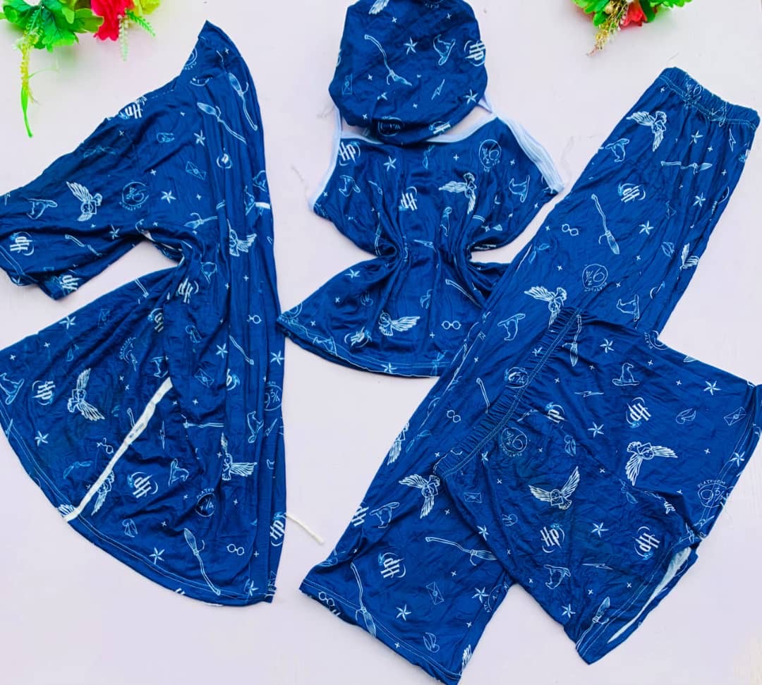 Harry Potter Print Pyjama Set with Robe
