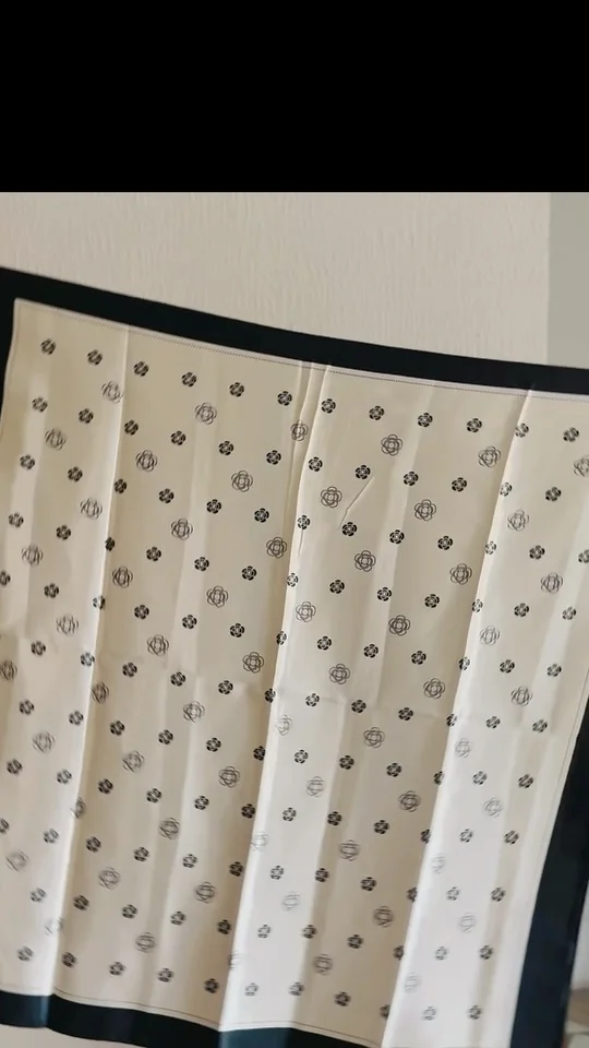 Floral Print Satin Square Scarf