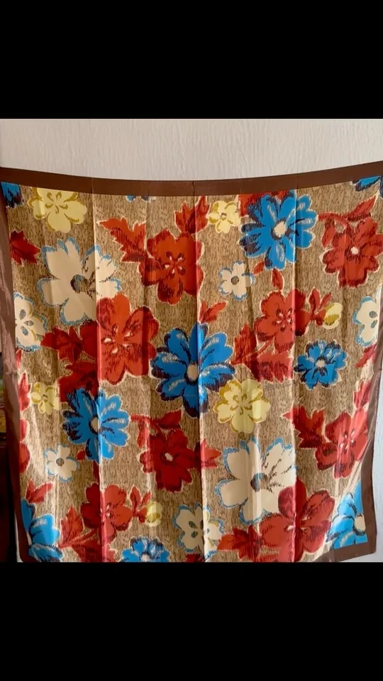 Floral Print Satin Headscarf