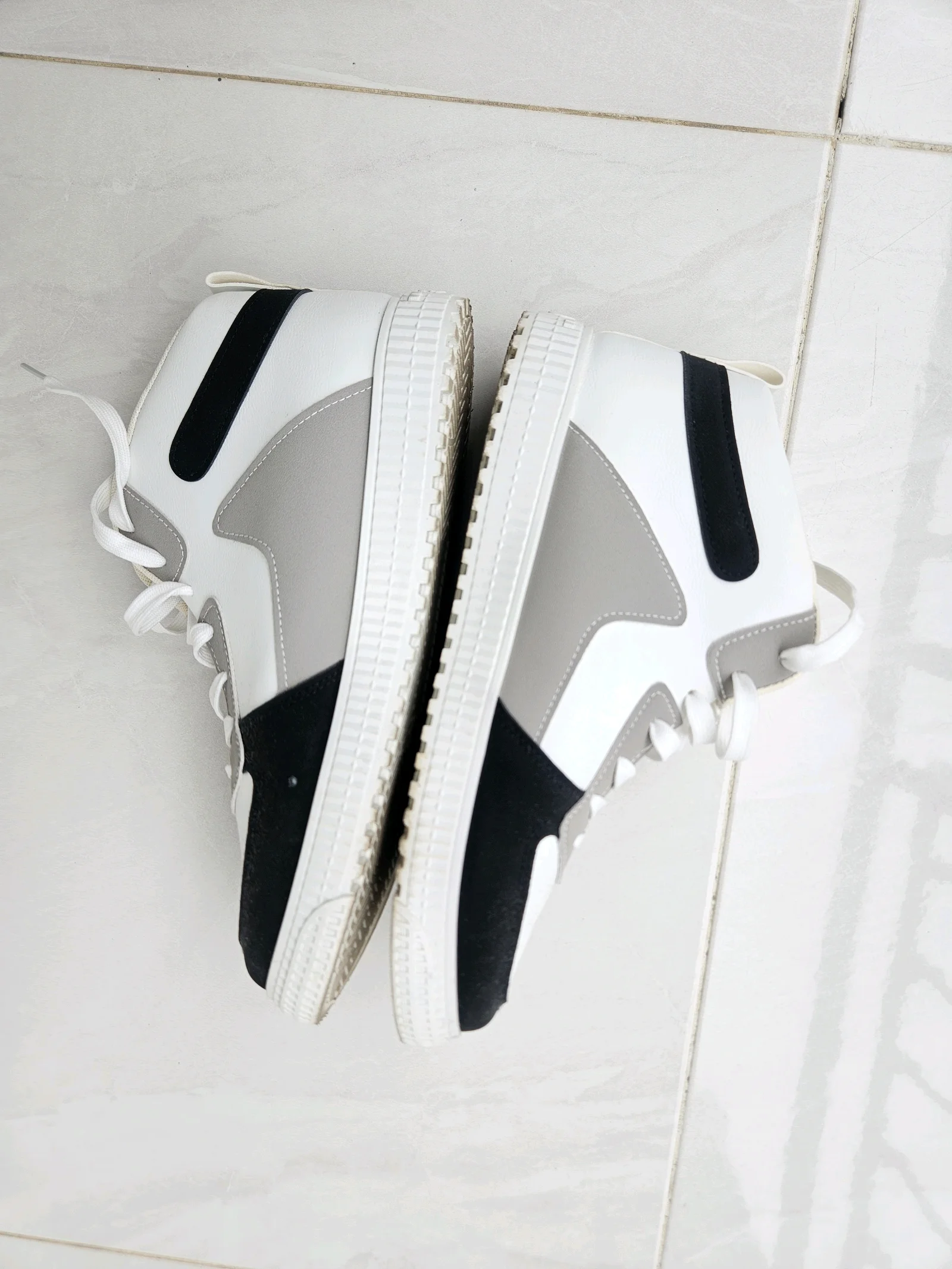 White and Black High-Top Sneakers media 4