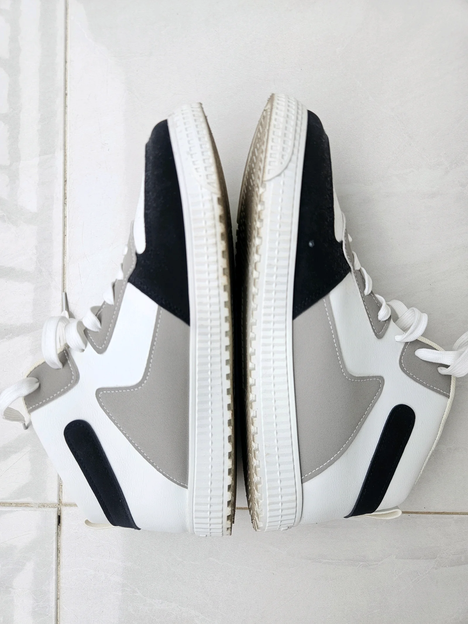 White and Black High-Top Sneakers media 5