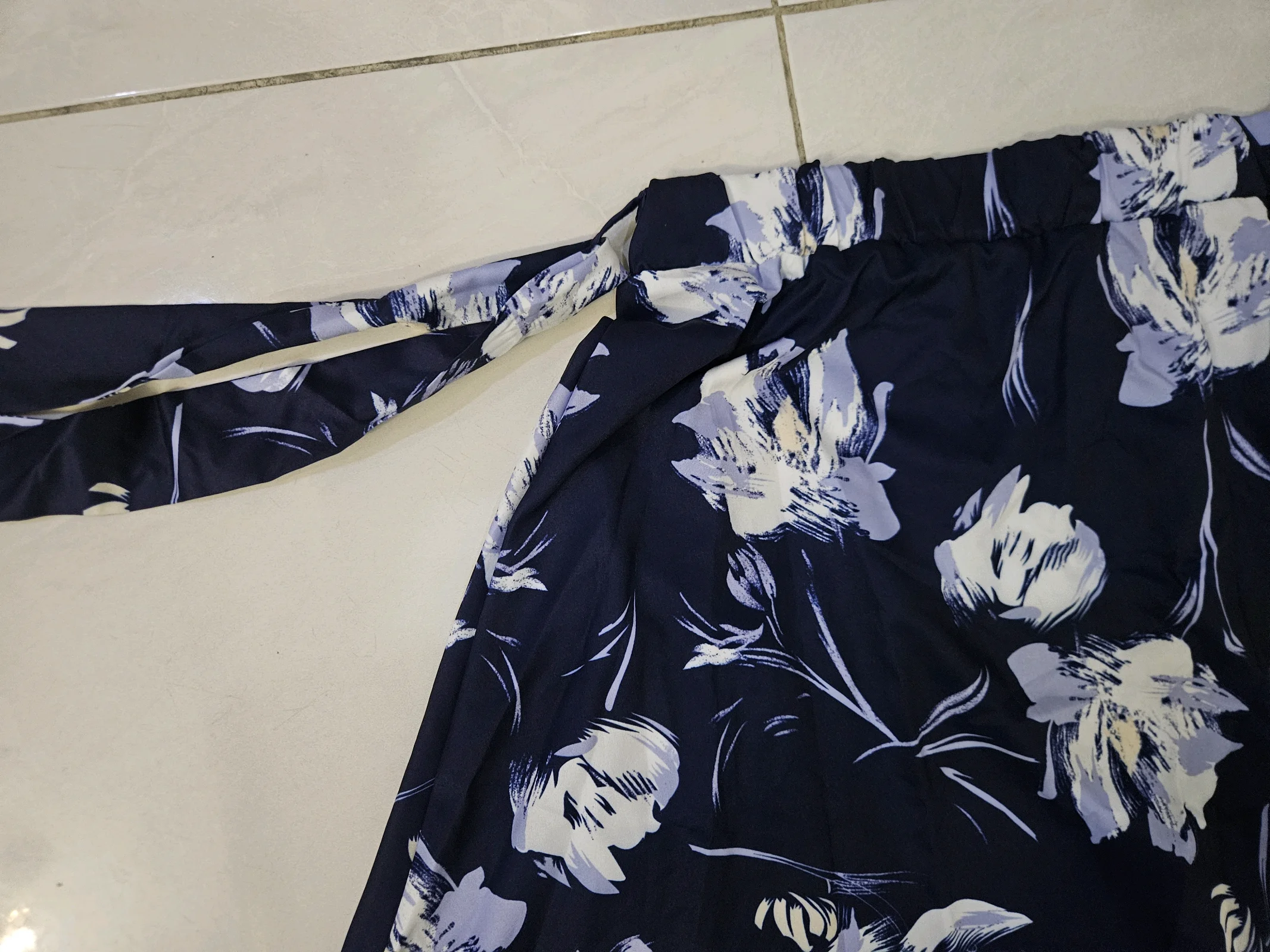 Floral Print Skirt with Tie Waist media 3