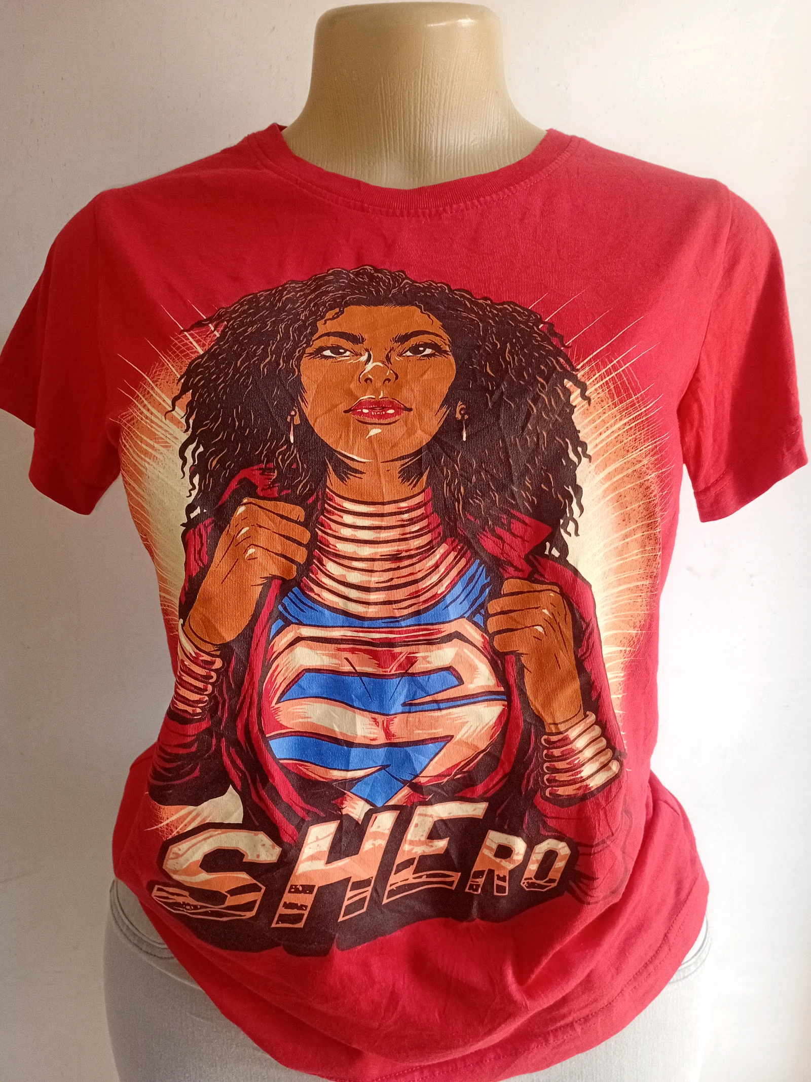 Red 'S-Hero' Graphic T-Shirt