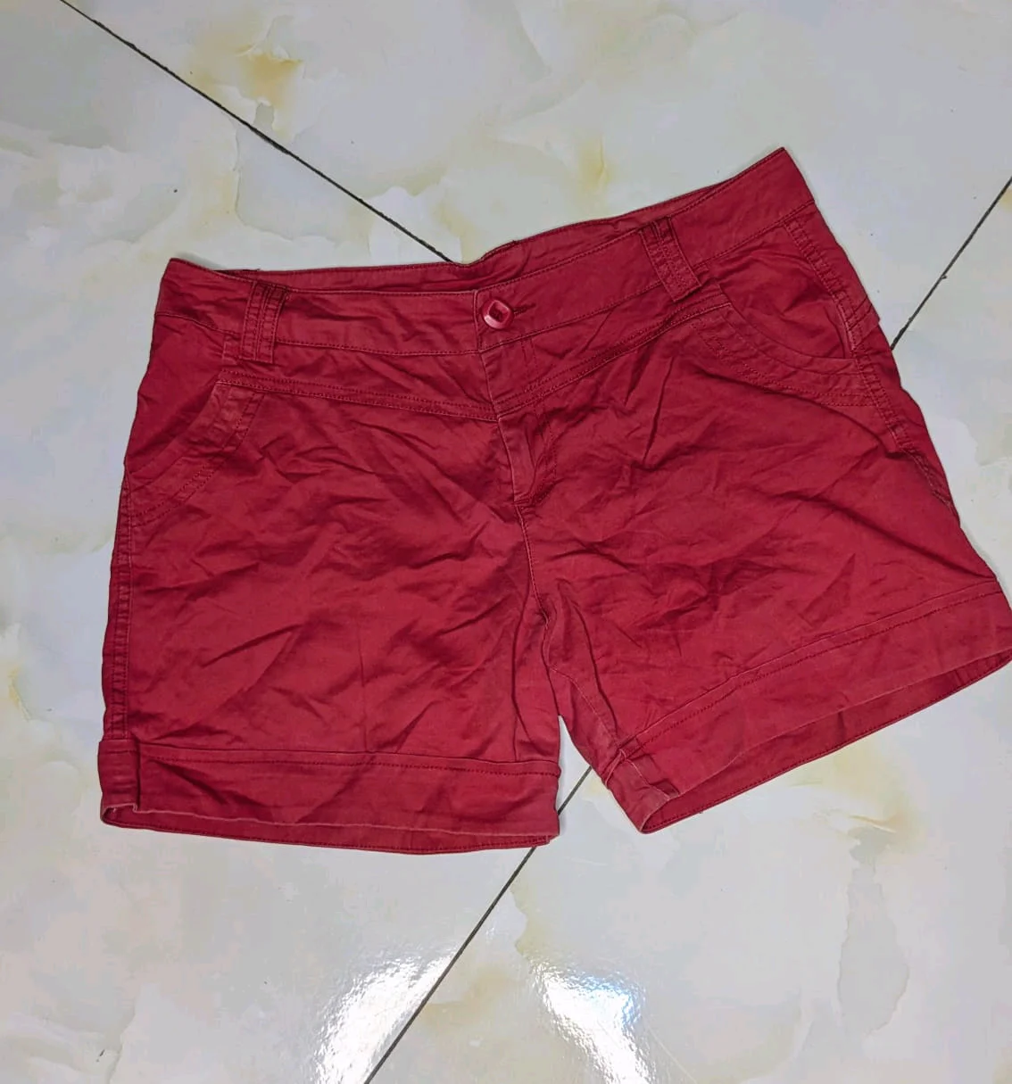 Red Casual Shorts