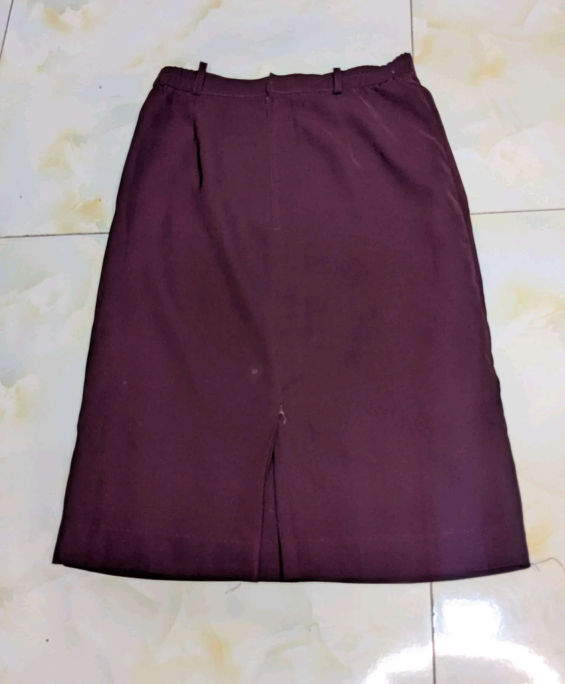 Burgundy Corporate Pencil Skirt media 2