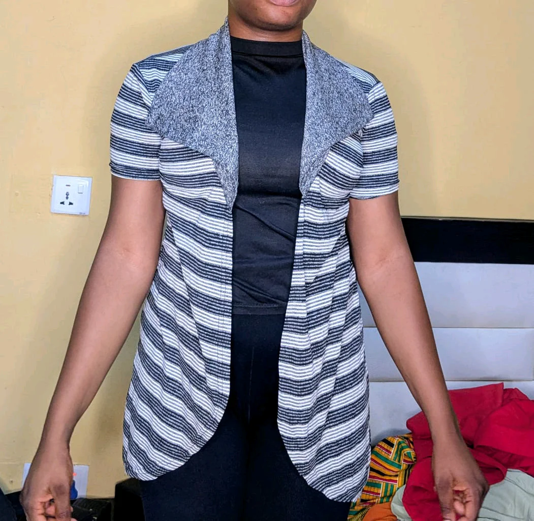 Striped Short Sleeve Blazer media 3