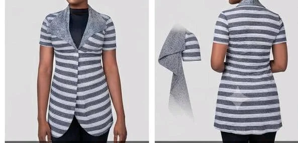 Striped Short Sleeve Blazer