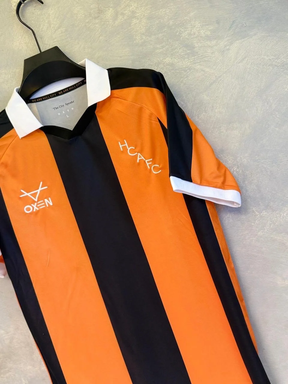 Hull City AFC Orange & Black Striped 26/27 home Football Jersey
