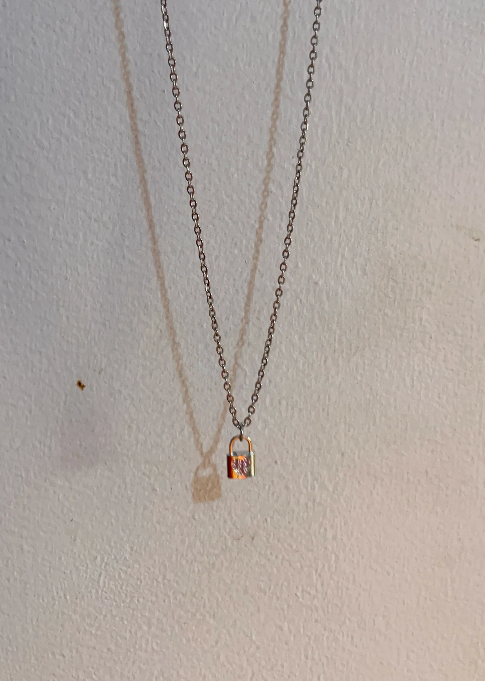 silver pink charm necklaces (set of three) media 3