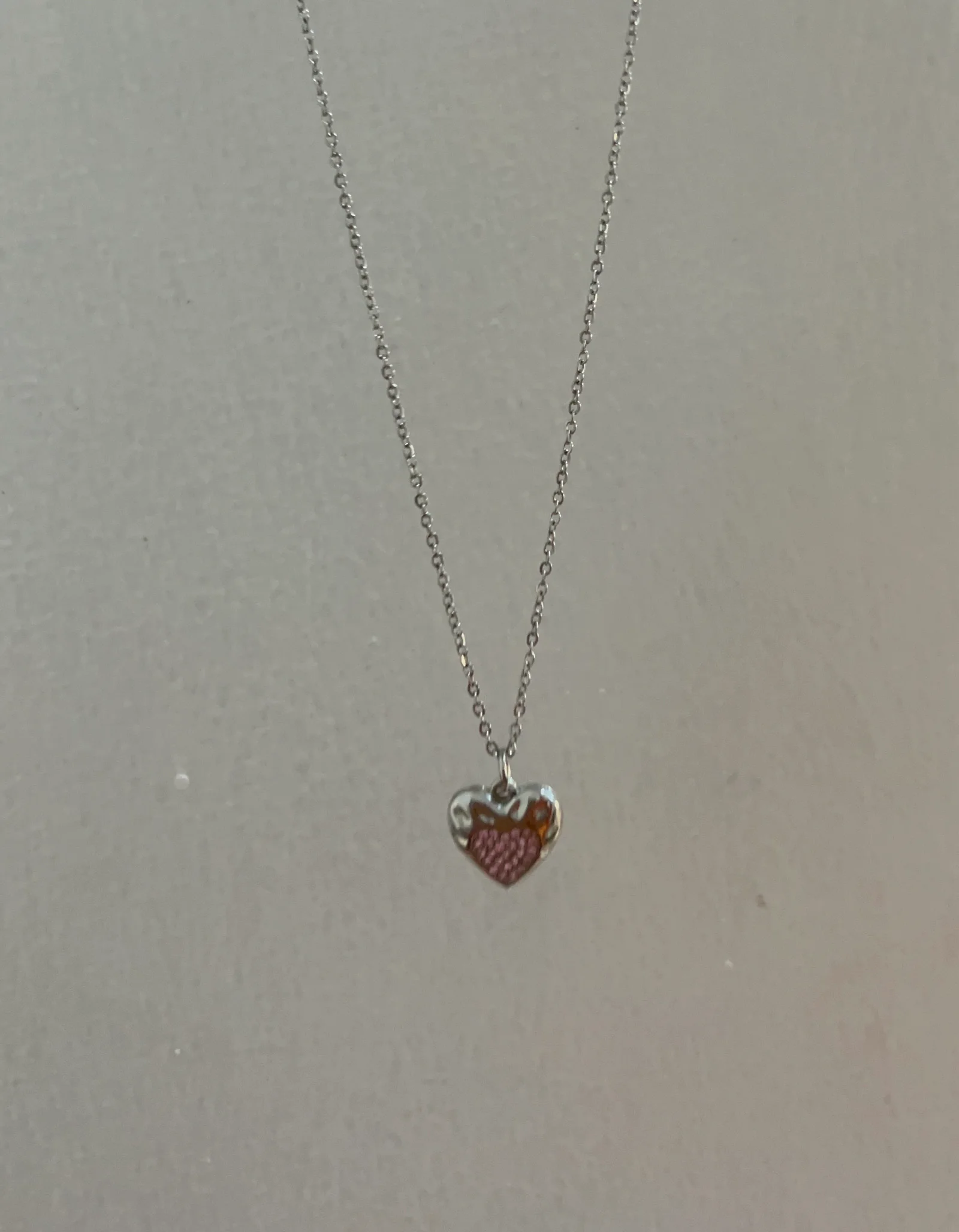 silver pink charm necklaces (set of three) media 2