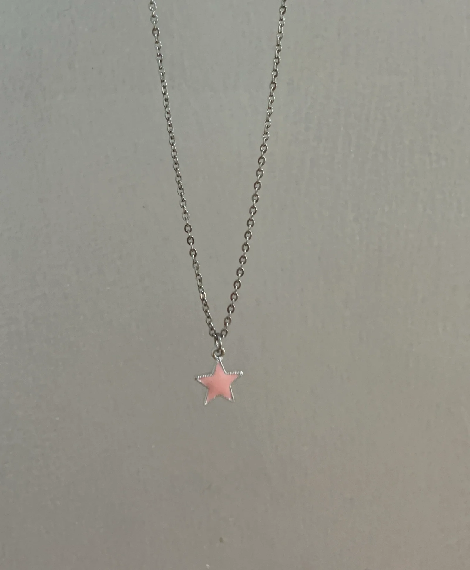 silver pink charm necklaces (set of three)