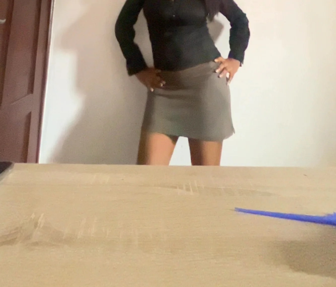 Casual Fitted Mini Skirt in Green