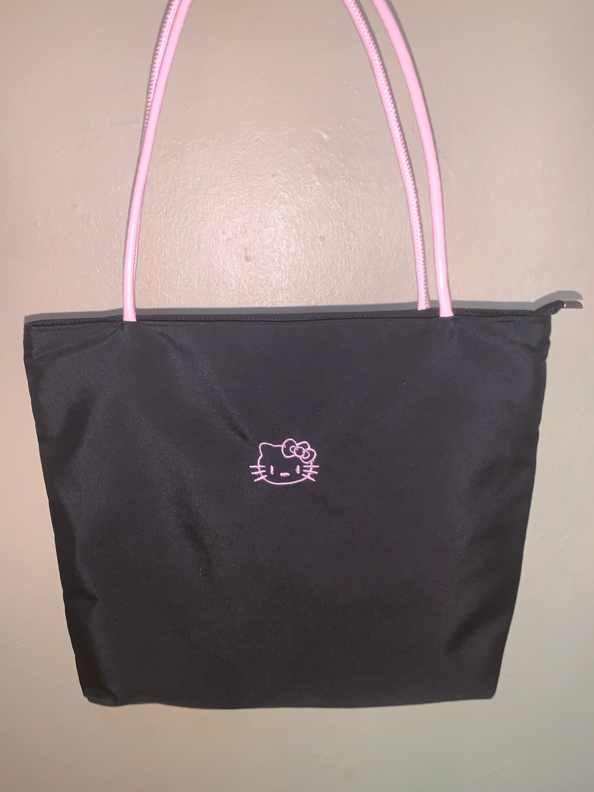 Hello Kitty Black Tote Bag with Pink Handles