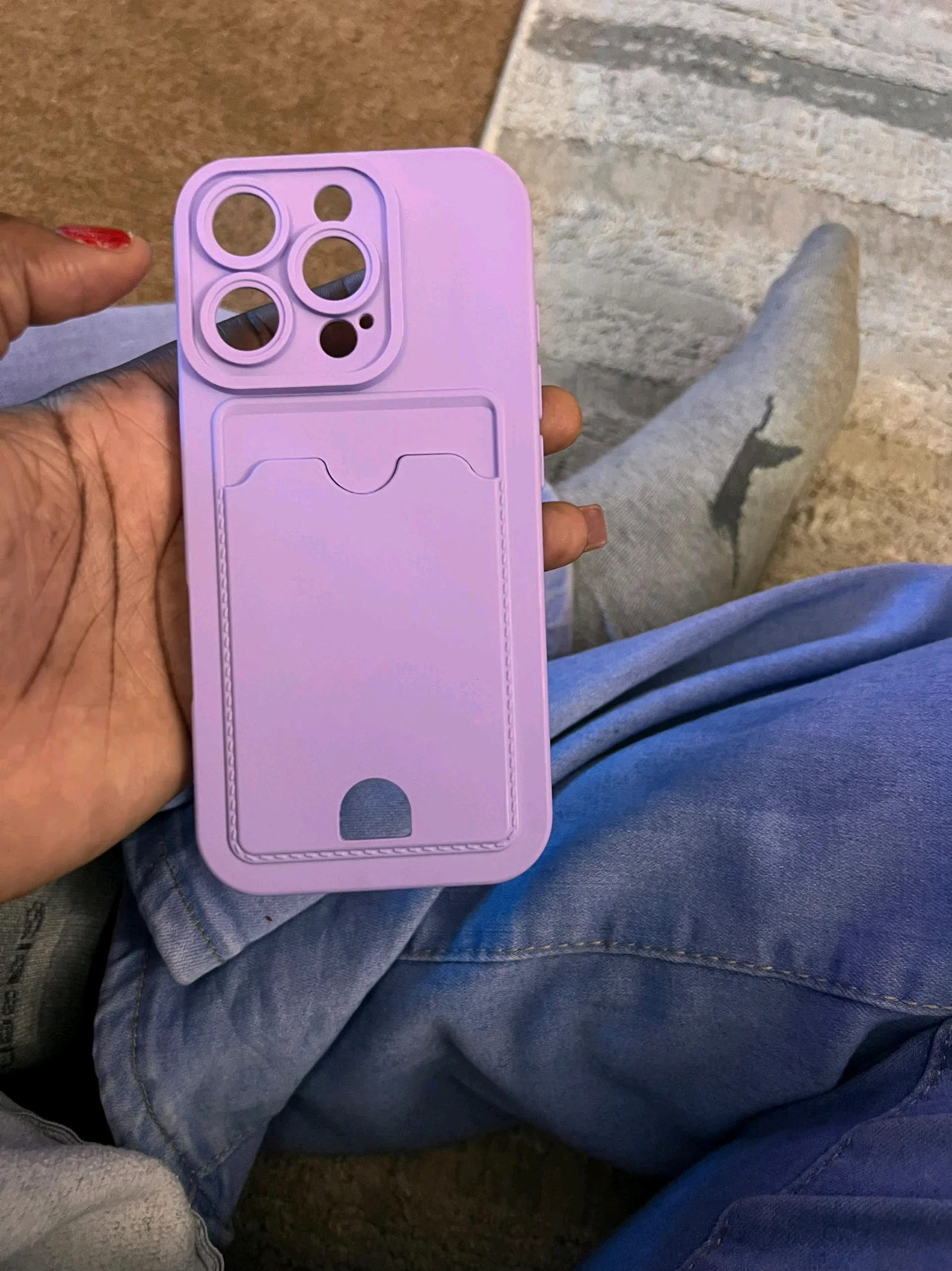 Purple iPhone 13 Pro Max Case with Card Holder