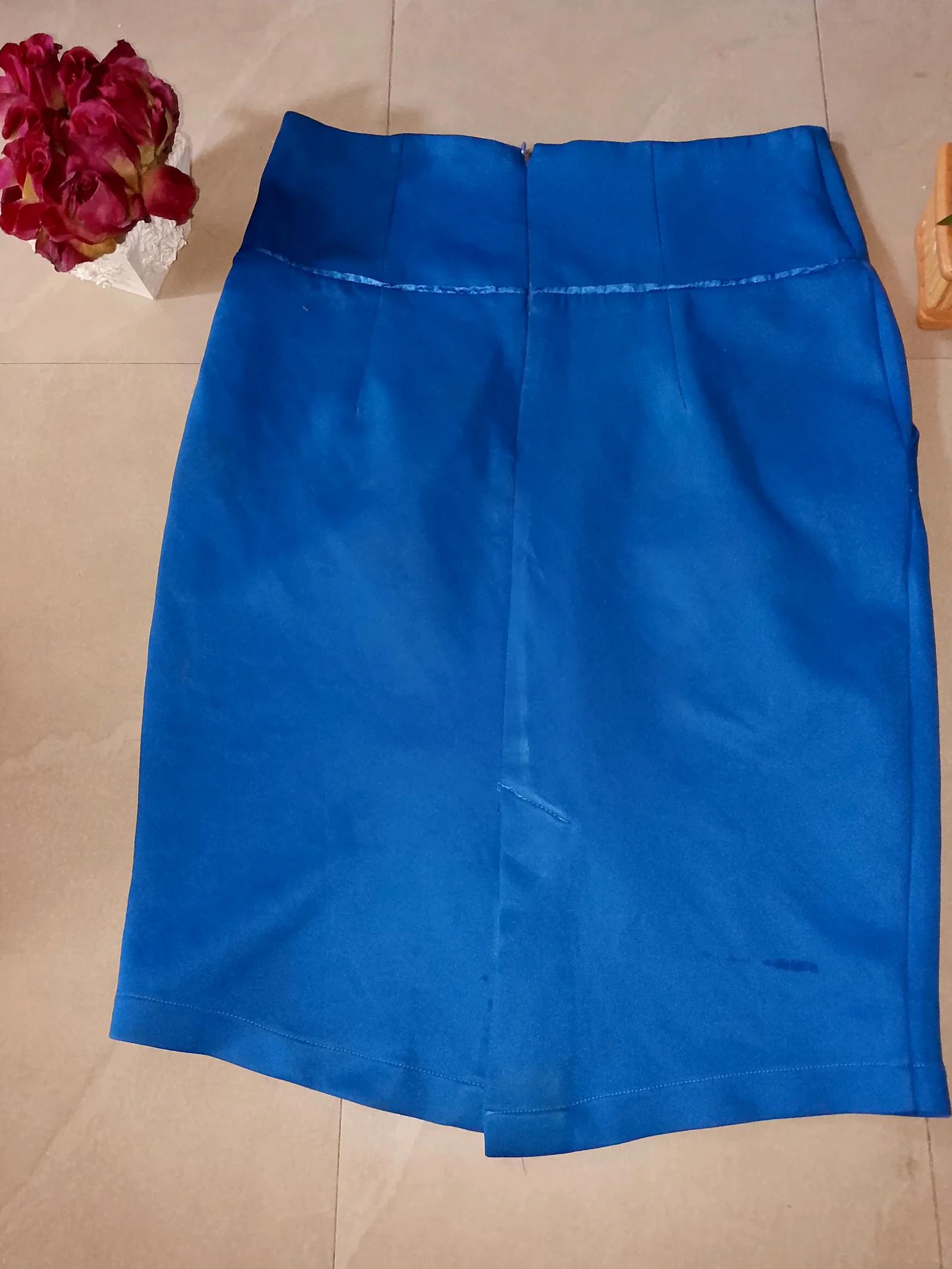 Blue High-Waisted Mini Skirt