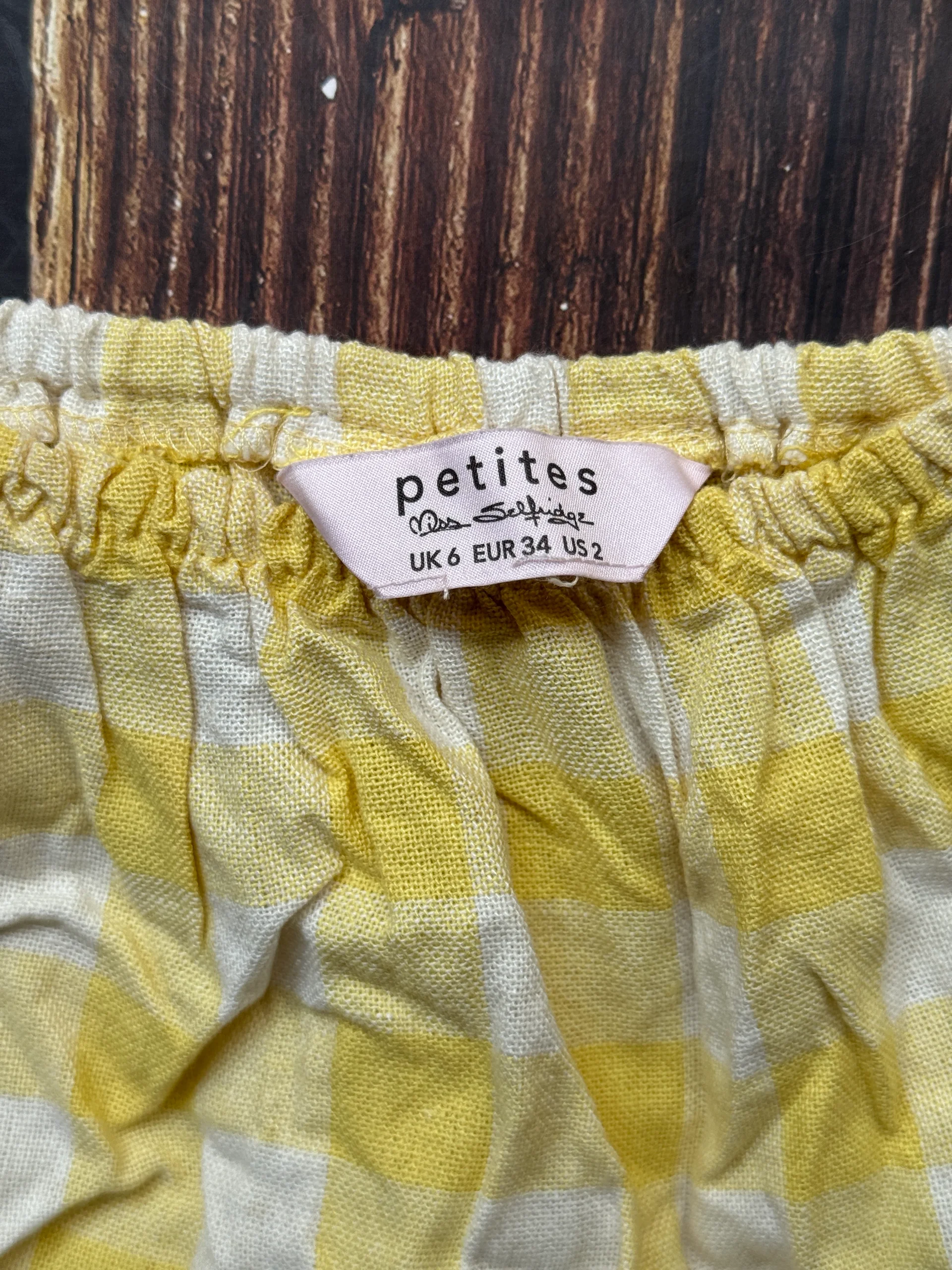 Miss Selfridge Petites Yellow Gingham Crop Top media 2