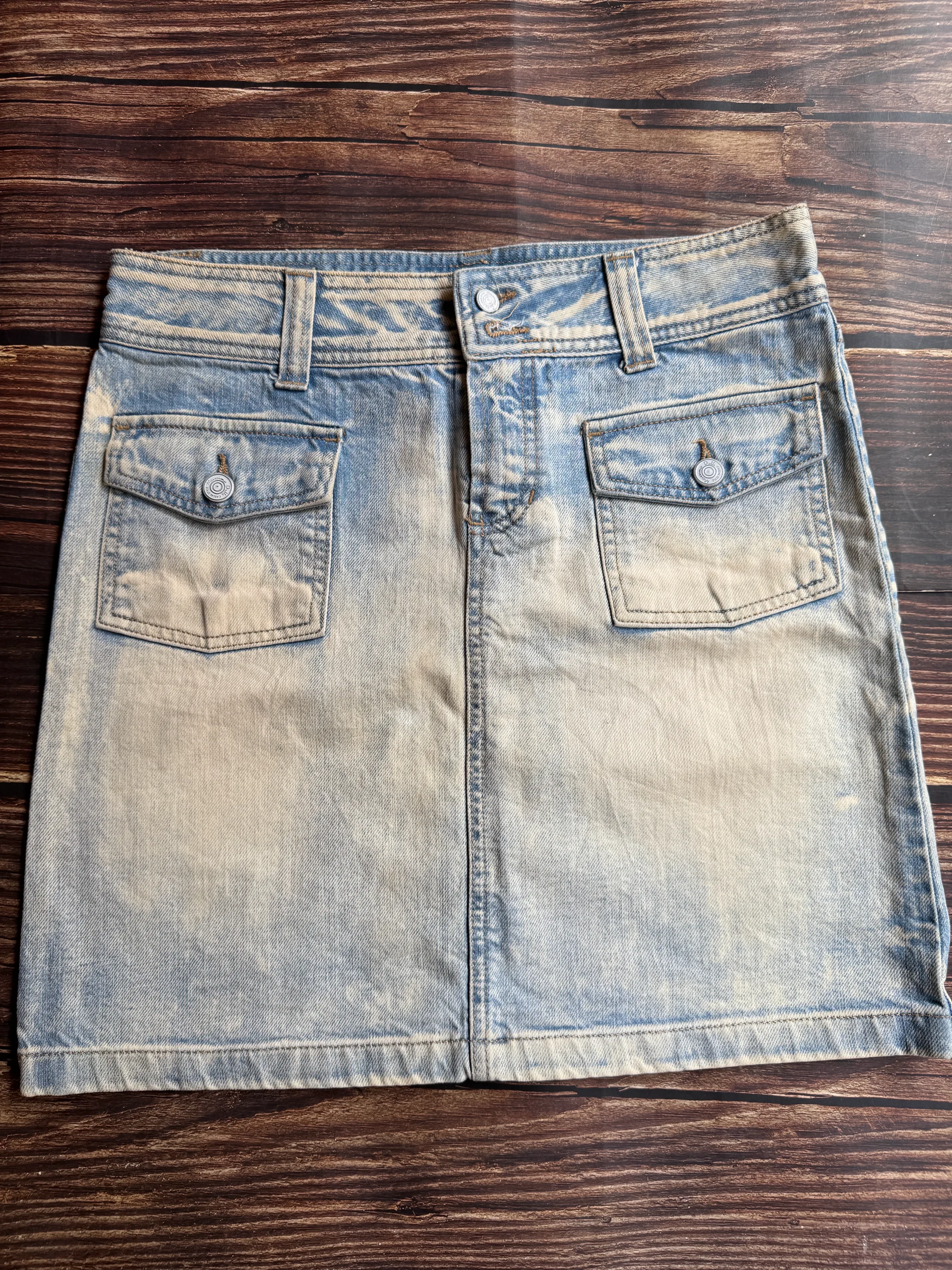 Massimo Dutti Light Wash Denim Mini Skirt