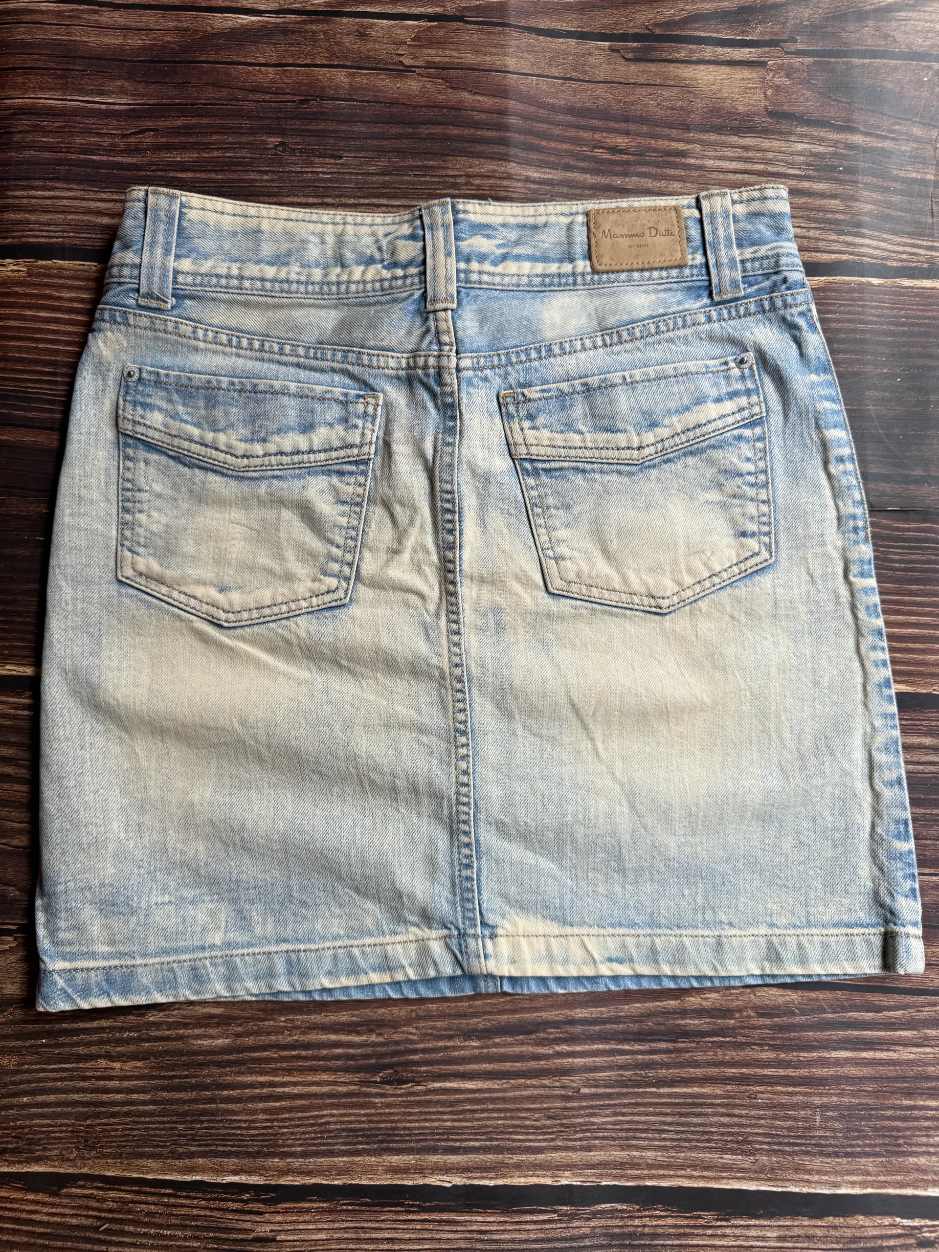 Massimo Dutti Light Wash Denim Mini Skirt media 2