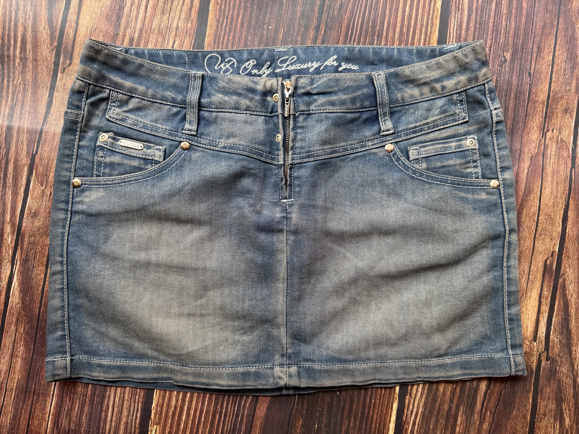 Blue Denim Mini Skirt