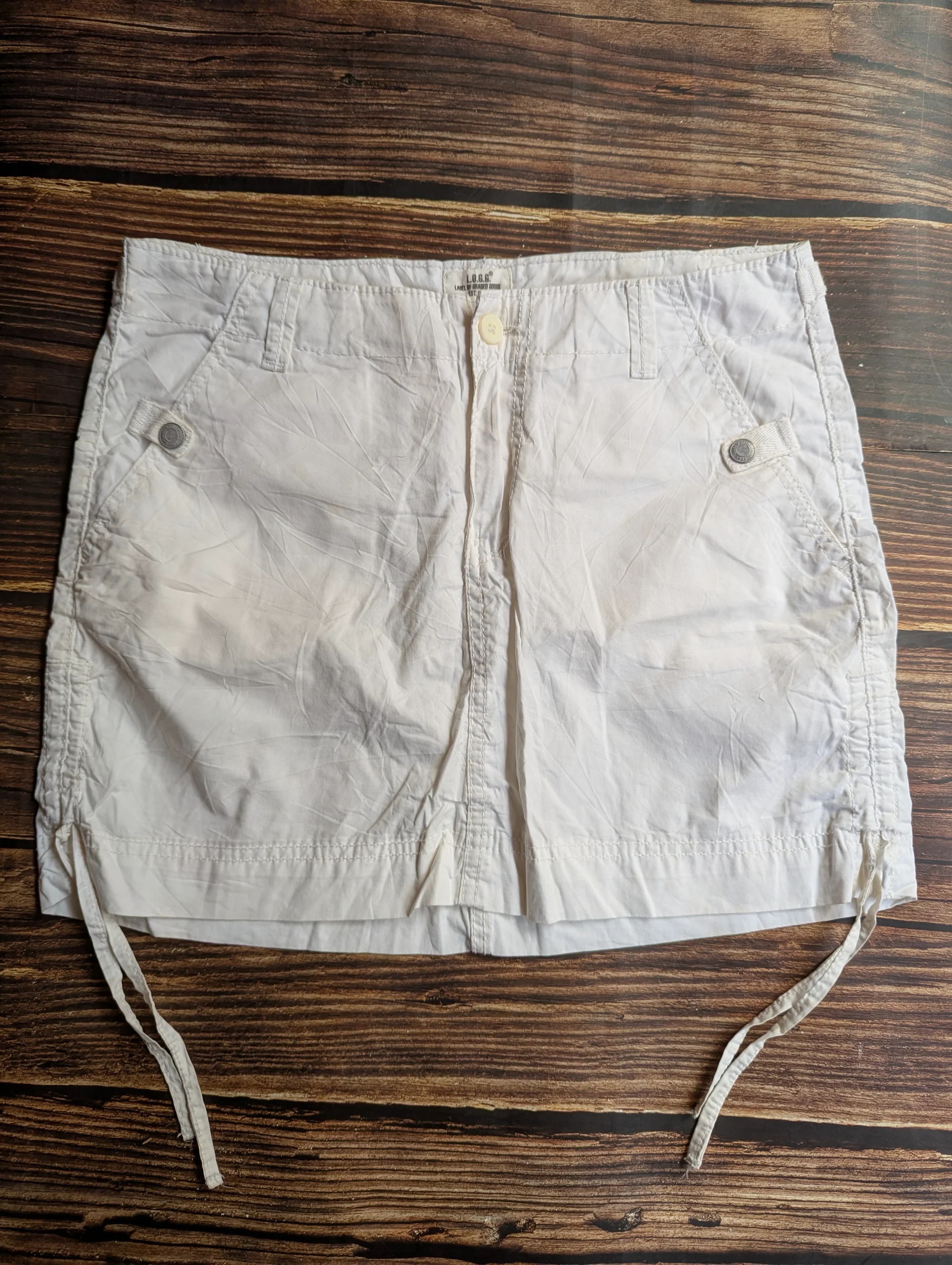 H&M L.O.G.G. White Cargo Mini Skirt