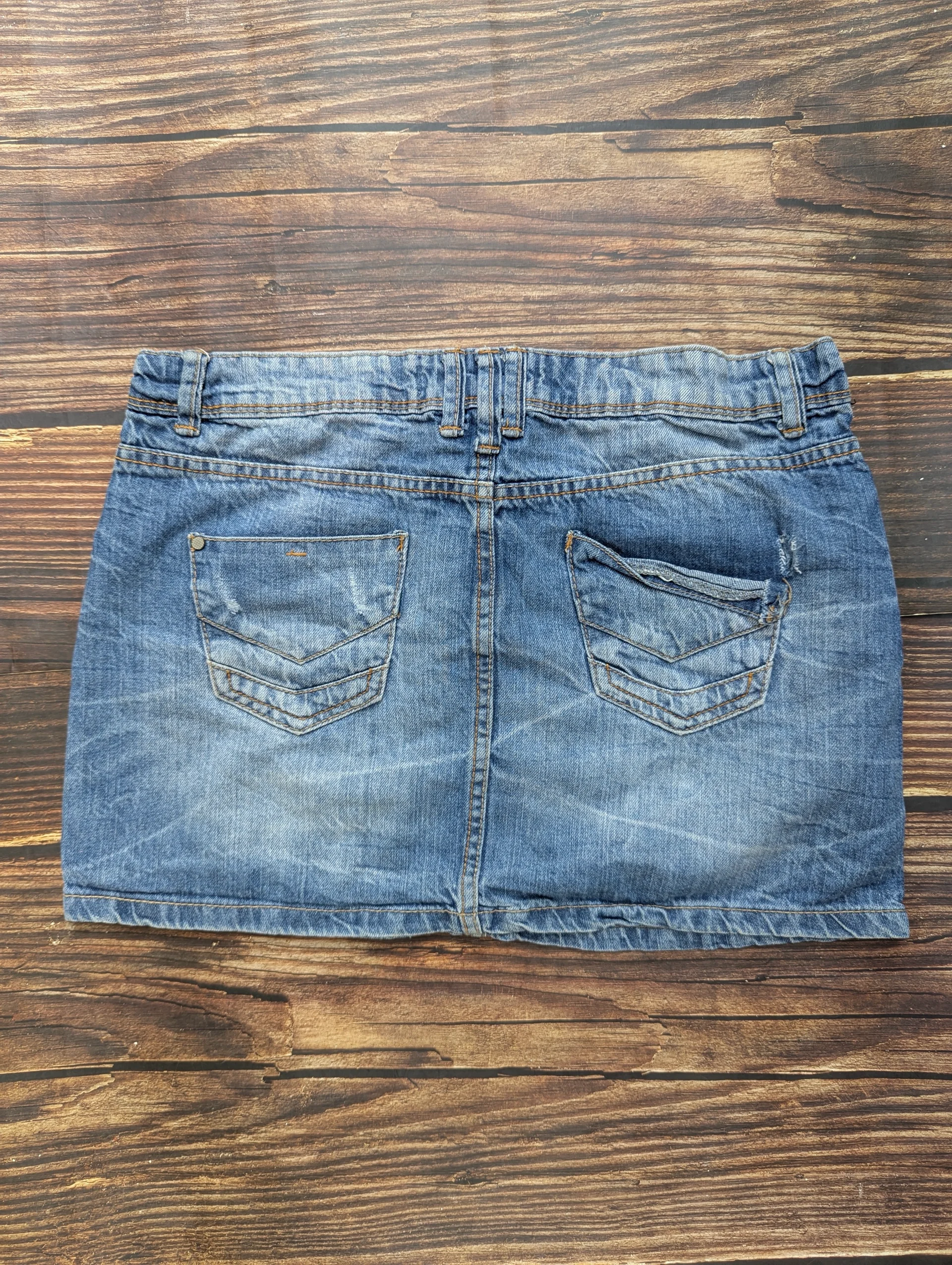 Terranova Distressed Denim Mini Skirt media 2