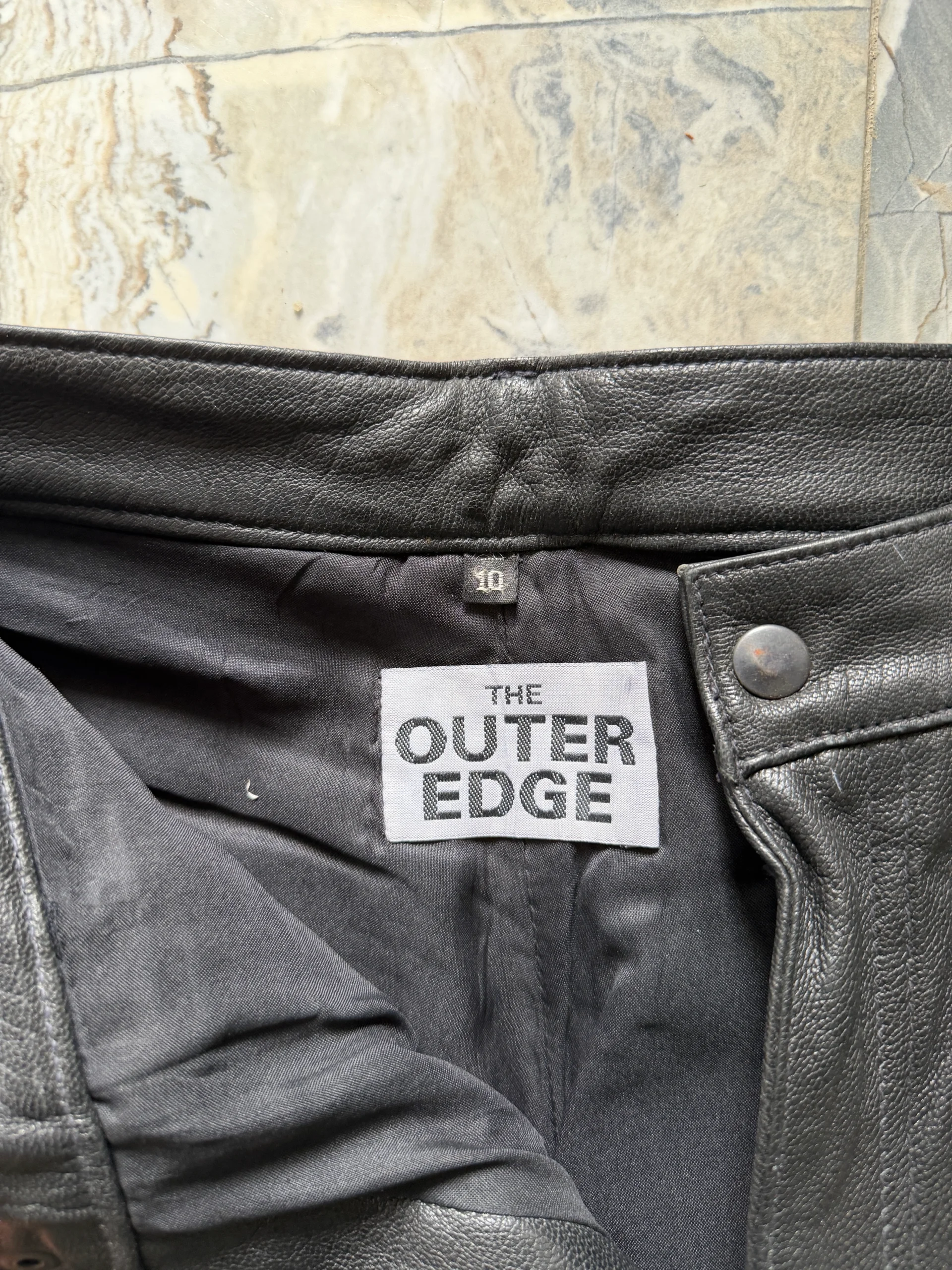 The Outer Edge Black Leather Straight Leg Trousers media 2