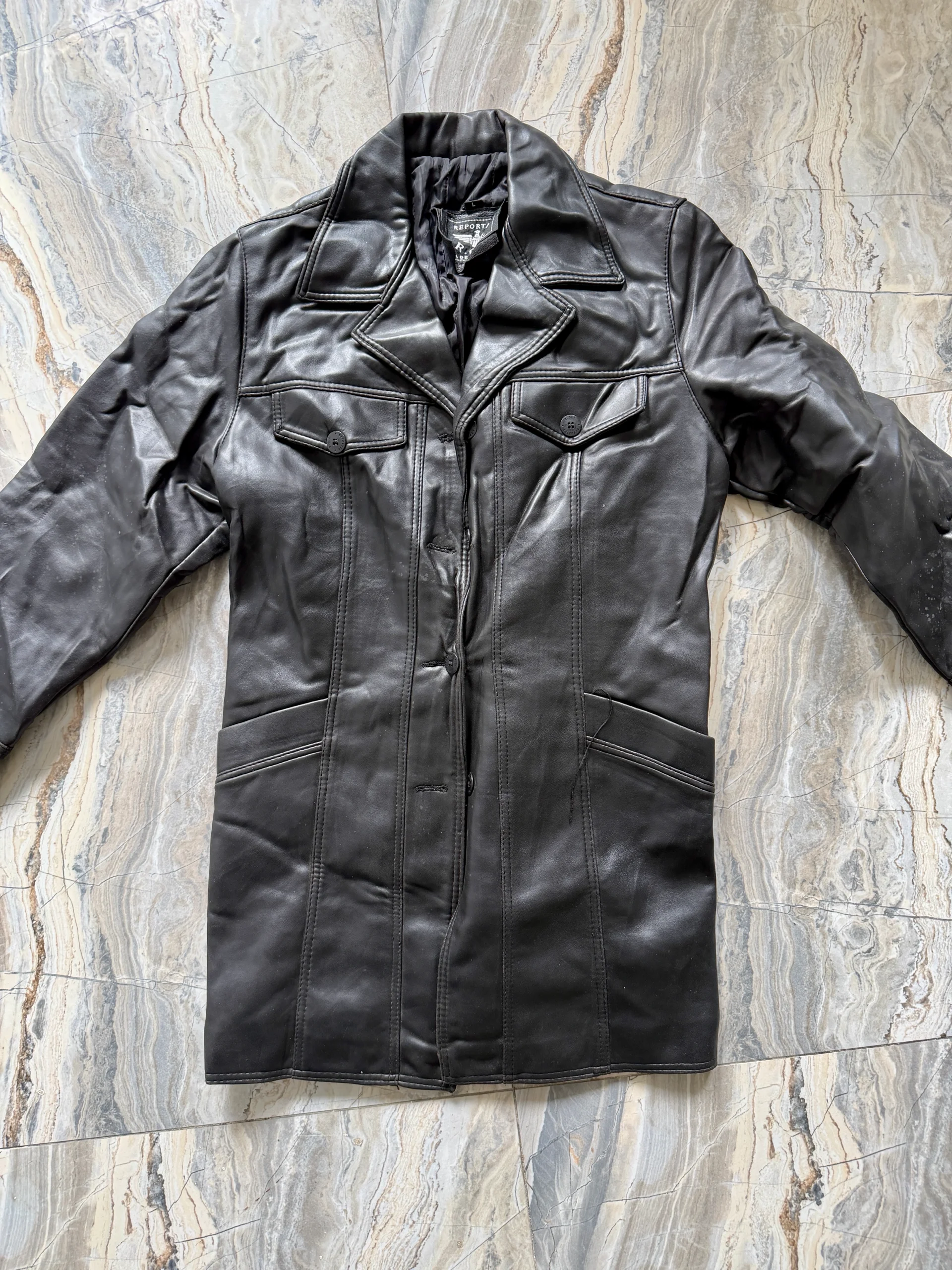 Reportage R.G.A. Black Leather Jacket