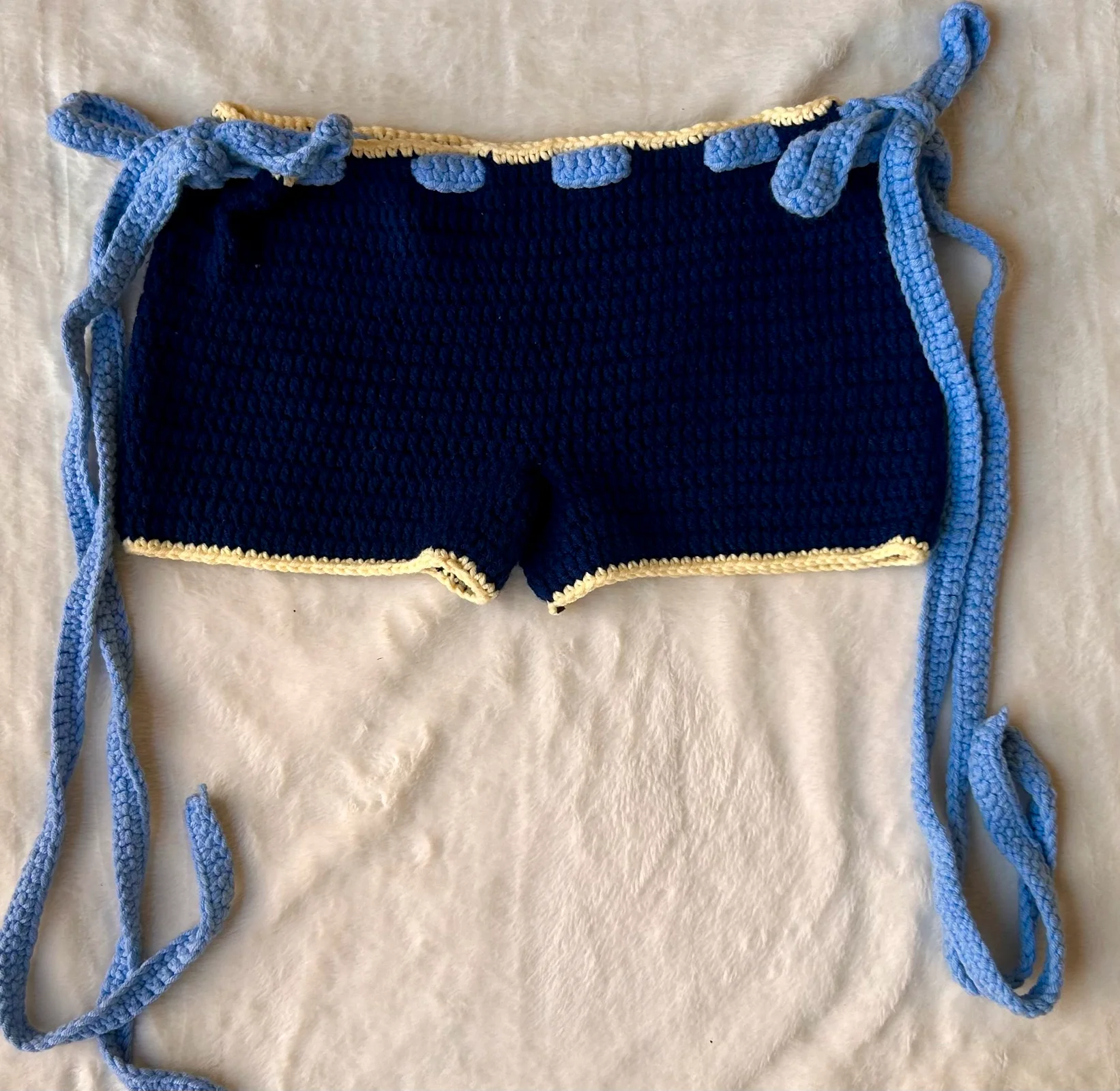 Handmade Crochet Blue Shorts