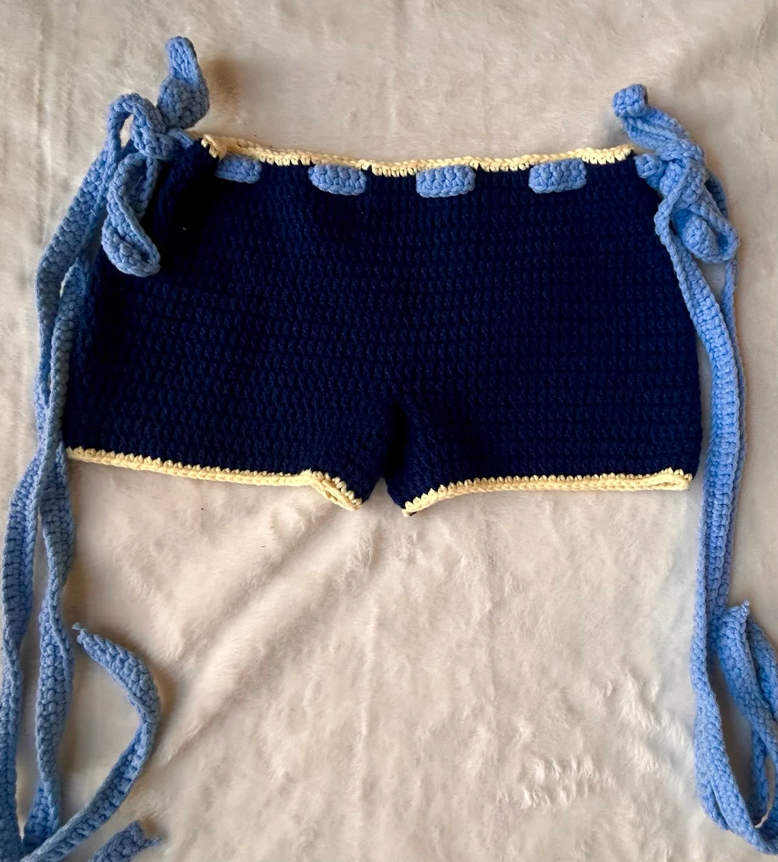 Handmade Crochet Blue Shorts media 2