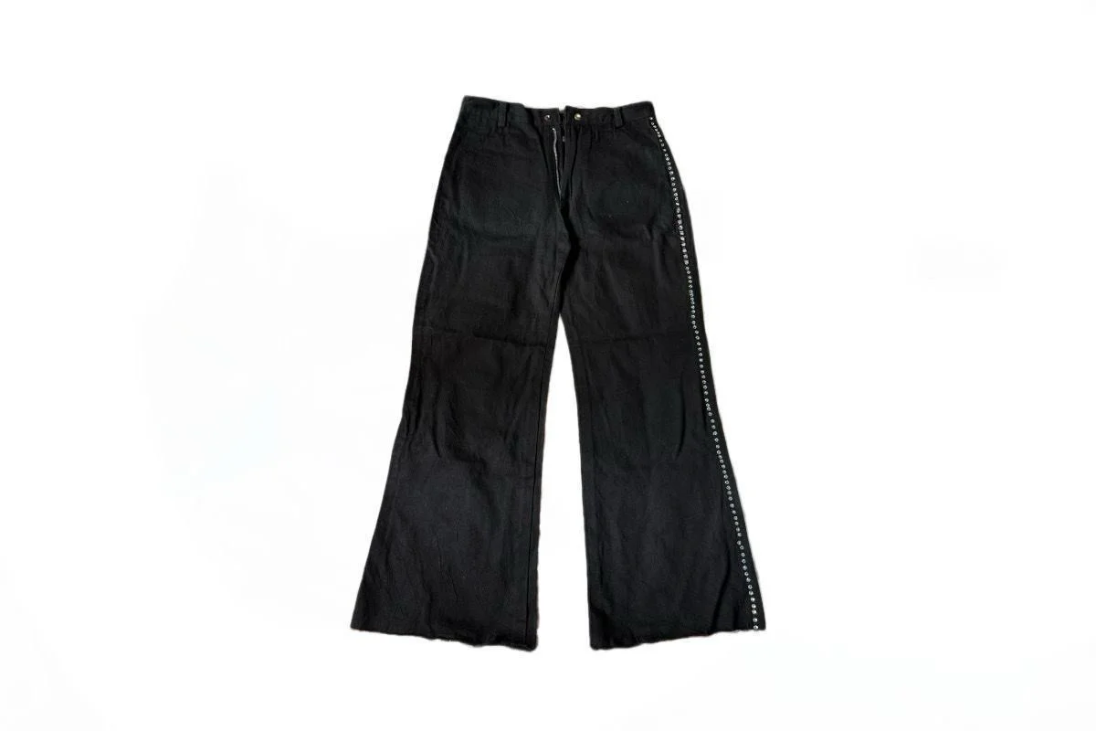 Konvetti Black Rhinestone Flared Jeans media 2