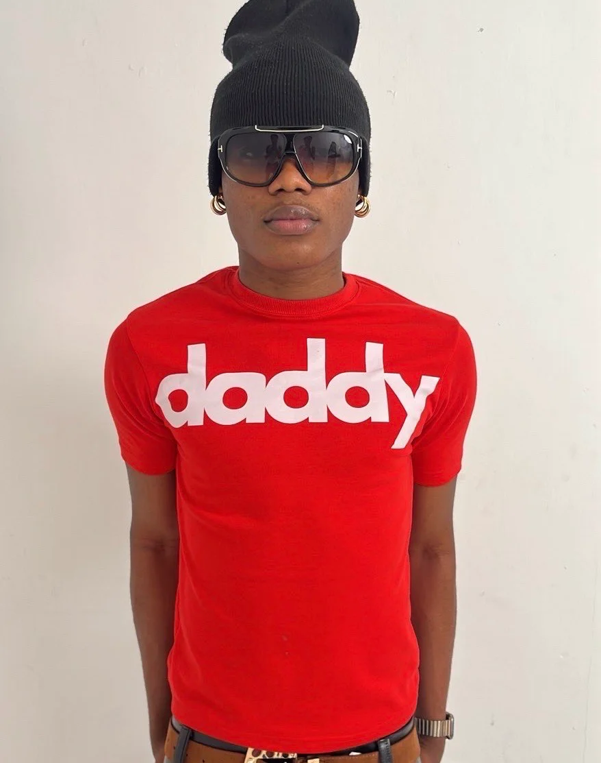 313-006.  Red fitted 'Daddy'  T-Shirt