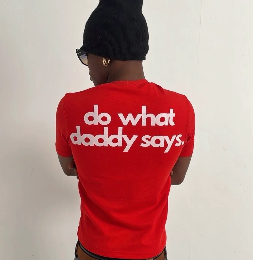 313-006.  Red fitted 'Daddy'  T-Shirt media 2