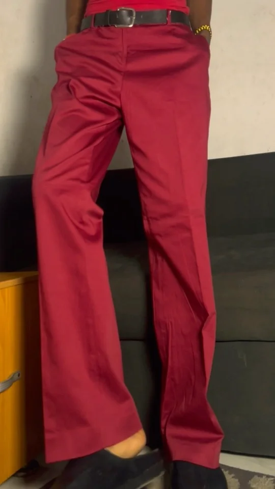 Red Wide-Leg Trousers